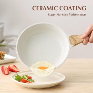 SENSARTE 8 Inch Ceramic Frying Pan with Lid