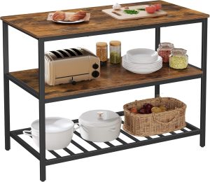 VASAGLE Kitchen Island with 3 Shelves