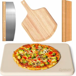 Gyreuni 4-Piece Rectangle Pizza Stone Set