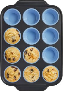BRONYPRO Silicone Muffin Pan with Metal Frame